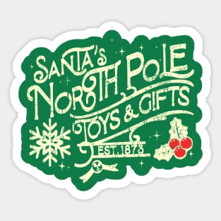 North Pole Toys and Gifts est 1873 Sticker